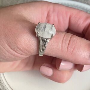 Elegant Silver Ring with White Stone